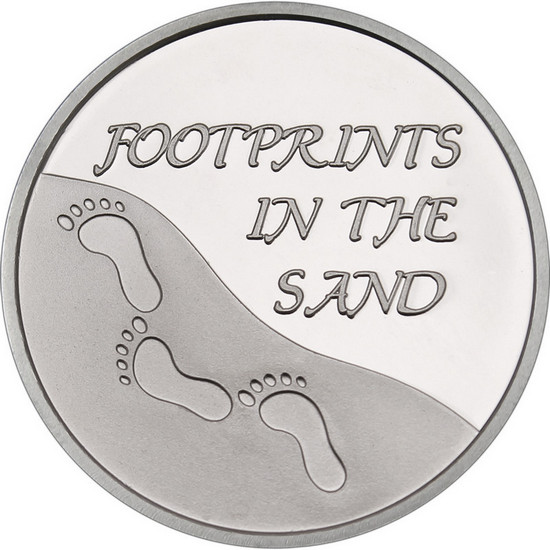 Footprints in the Sand 1oz .999 Silver Medallion in Gift Box Footprints in the Sand 1oz .999 Silver Medallion in Gift Box