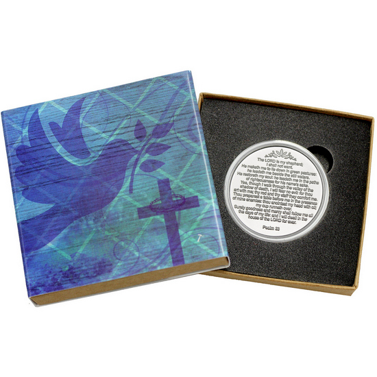 Psalm 23 Religious 1oz .999 Silver Medallion in Gift Box