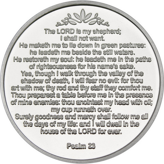 Psalm 23 Religious 1oz .999 Silver Medallion in Gift Box Psalm 23 Religious 1oz .999 Silver Medallion in Gift Box
