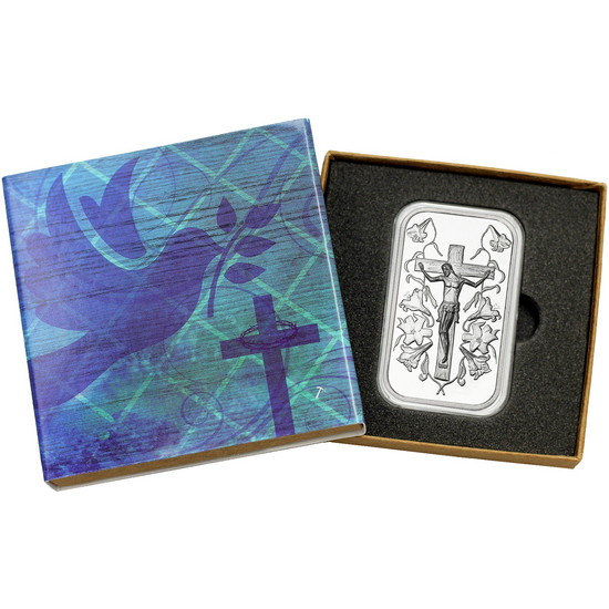 Jesus on the Cross 1oz .999 Silver Bar in Gift Box