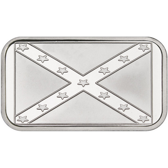 Confederate Flag 1oz .999 Silver Bar in Gift Box Confederate Flag 1oz .999 Silver Bar in Gift Box
