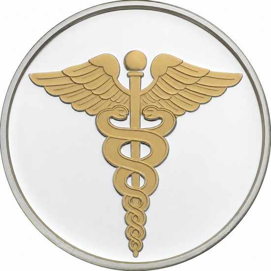 Medical 1oz .999 Silver Medallion Enameled in Gift Box Medical 1oz .999 Silver Medallion Enameled in Gift Box