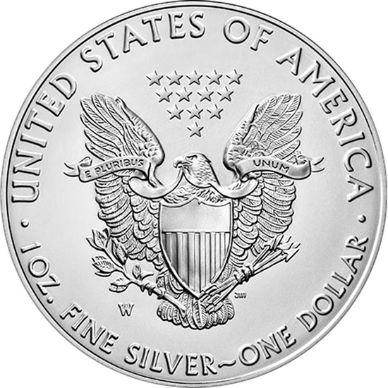 2019 W Burnished Silver American Eagle BU in OGP
