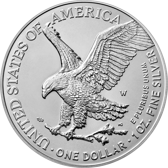 2022 W Burnished Silver American Eagle BU in OGP