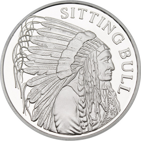 Sitting Bull Indian 1oz .999 Silver Medallion in Gift Box Sitting Bull Indian 1oz .999 Silver Medallion in Gift Box