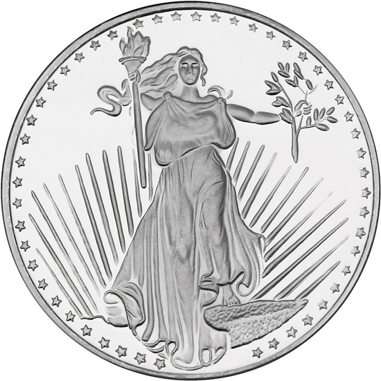 SilverTowne Trademark Saint Gaudens Replica 1oz .999 Silver Medallion