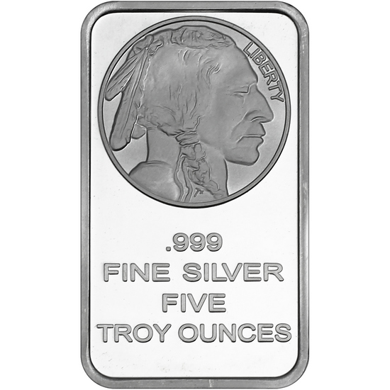 Buffalo Replica 5oz .999 Silver Bar