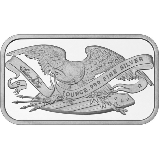 Retro SilverTowne Eagle and Shield 1oz .999 Silver Bar
