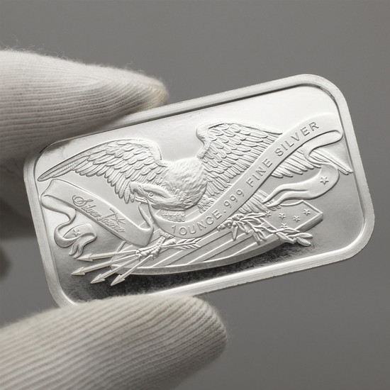 Retro Eagle & Shield 1 Ounce Silver Bar | SilverTowne