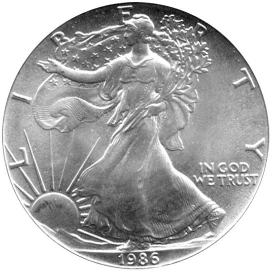 1986 Silver American Eagle BU