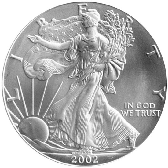 2002 Silver American Eagle BU
