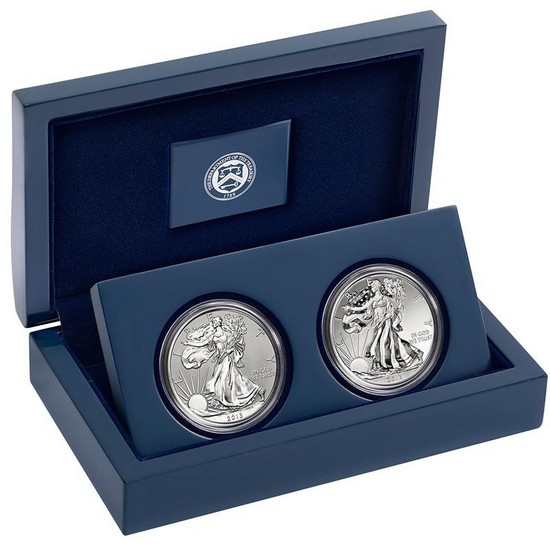 2013 W Silver American Eagle West Point 2pc Silver Set OGP