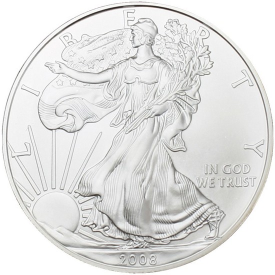 2008 W Silver American Eagle BU Burnished in OGP 2008 W Silver American Eagle BU Burnished in OGP