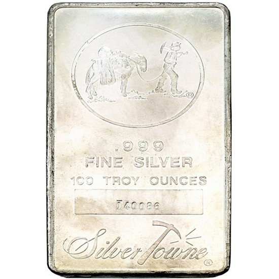 SilverTowne Trademark 100oz .999 Silver Struck Bar - Secondary Market