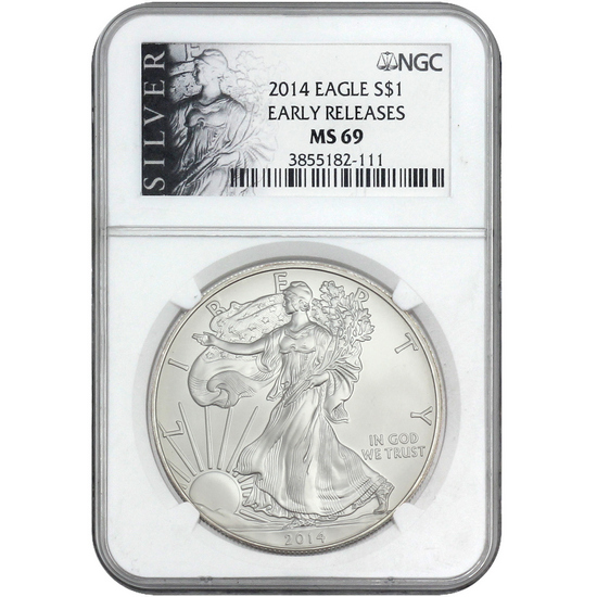 2014 Silver American Eagle MS69 ER NGC Liberty Series Label