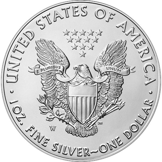 2017 W Burnished Silver American Eagle BU in OGP