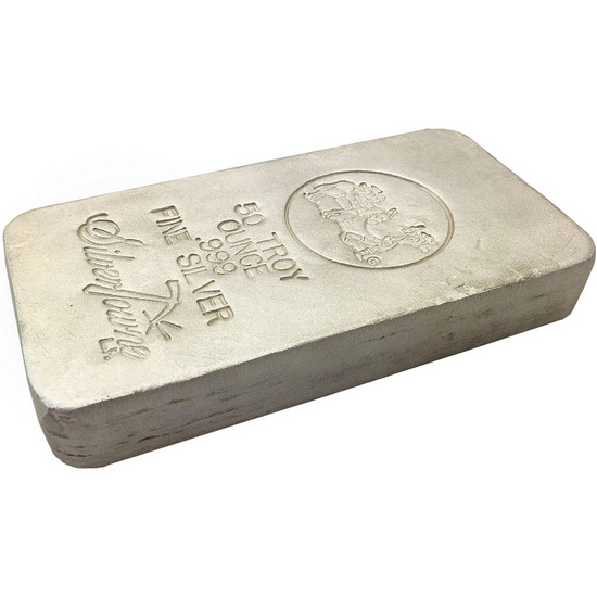 50 Oz Poured Silver Bar Secondary Market Silvertowne 50 Oz Poured Silver Bar Secondary