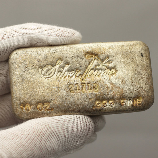 SilverTowne Trademark Poured 10oz .999 Silver Bar - Secondary Market