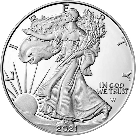 2021 W Silver American Eagle Type 2 Eagle Landing Coin PF in OGP