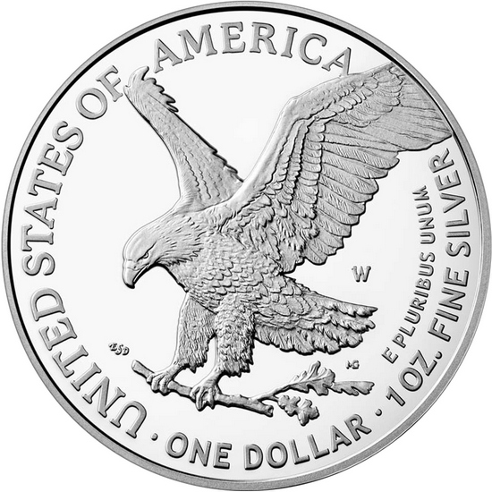 2021 W Silver American Eagle Type 2 Eagle Landing Coin PF in OGP