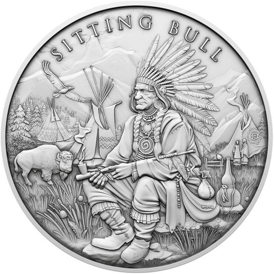 Sitting Bull Legendary Warriors Series 1oz .999 Silver Medallion
