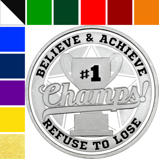 #1 Champs Custom Enameled 1oz .999 Silver Medallion in Gift Box