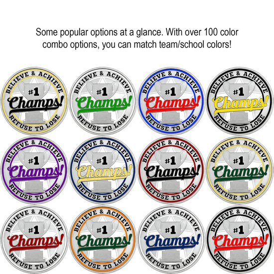 #1 Champs Custom Enameled 1oz .999 Silver Medallion in Gift Box