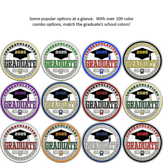 2025 Custom Enameled Congratulations Graduate 1oz .999 Silver Medallion in Gift Box 2025 Custom Enameled Congratulations Graduate 1oz .999 Silver Medallion in Gift Box