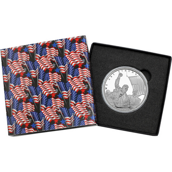 Donald Trump We Are Strong Fist Pump Assassination Attempt 1oz .999 Silver Medallion in Gift Box