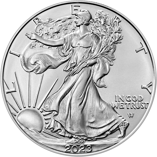 2023 W Burnished Silver American Eagle BU in OGP