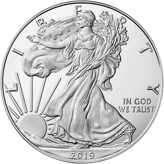 2019 W Silver American Eagle Coin PF in OGP