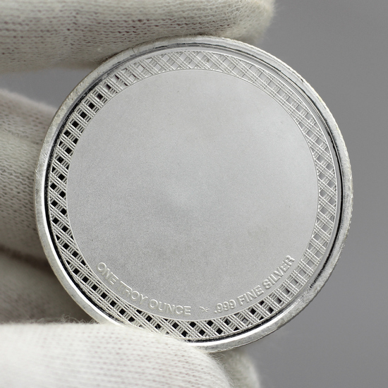 Awareness Ribbon Silver Round Engravable Area