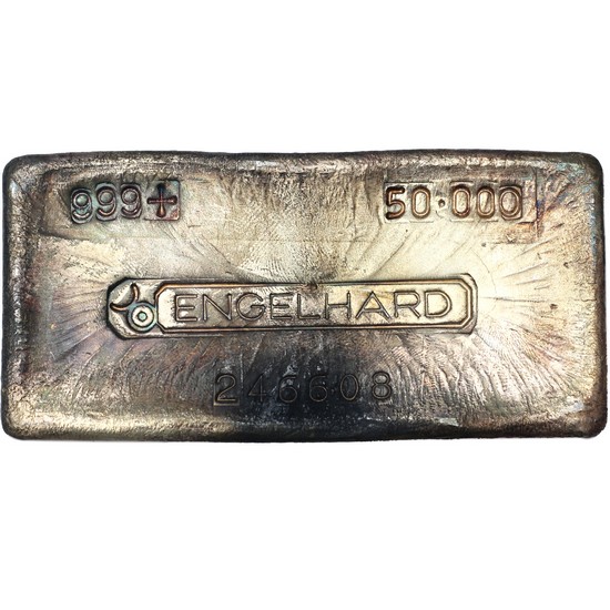 Engelhard Poured 50oz .999 Silver Bar - Secondary Market