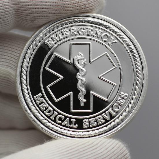 EMS Star of Life 1oz .999 Silver Medallion in Gift Box