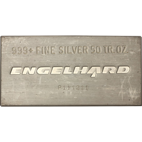 50oz .999 Silver Extruded Engelhard Bar - Secondary Market