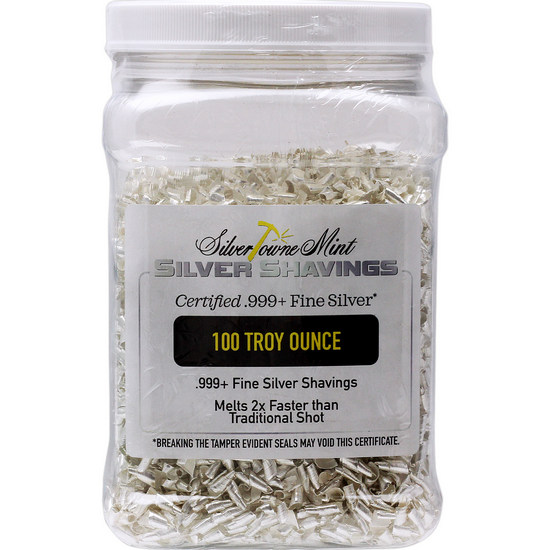 SilverTowne Mint Certified 100oz .999 Silver Shavings