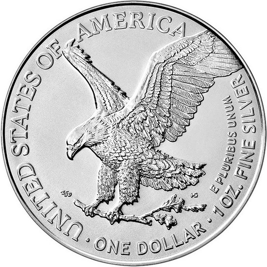 2021 Silver American Eagle BU Type 2 Eagle Landing Coin in Flip