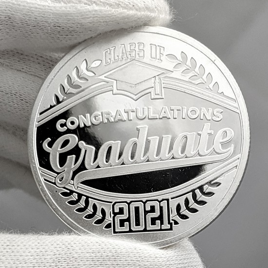 Congratulations Graduate Class of 2021 1oz .999 Silver Medallion in Gift Box