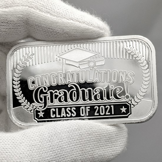 Congratulations Graduate! Class of 2021 1oz .999 Silver Bar in Gift Box