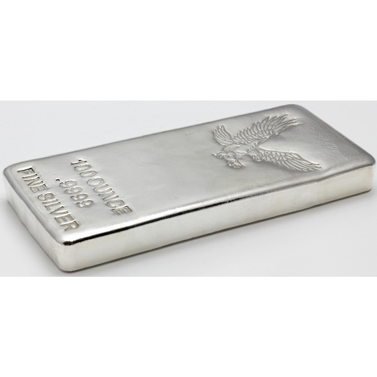 Eagle 100oz .9999 Fine Silver Bar | SilverTowne