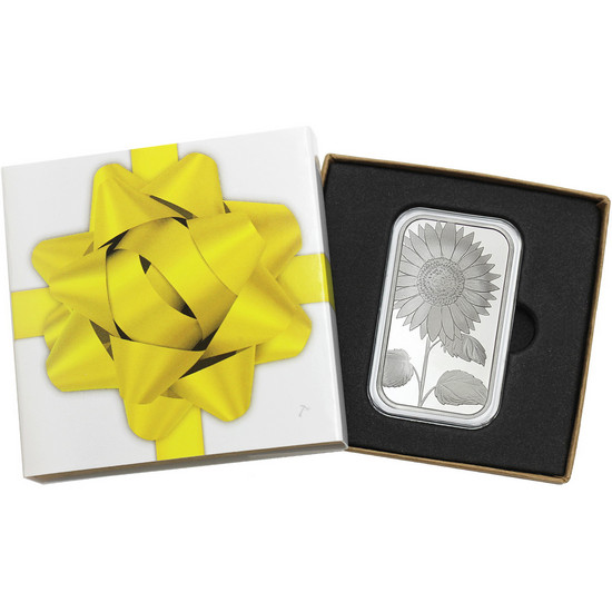 Sunflower 1oz .999 Silver Bar in Gift Box