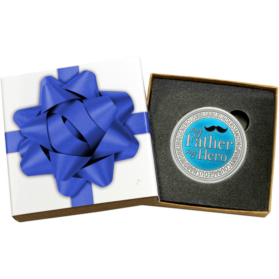 My Father My Hero 1oz .999 Silver Medallion Enameled in Gift Box