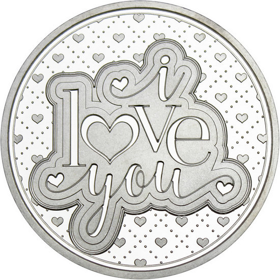 I Love You 1oz .999 Silver Medallion in Gift Box