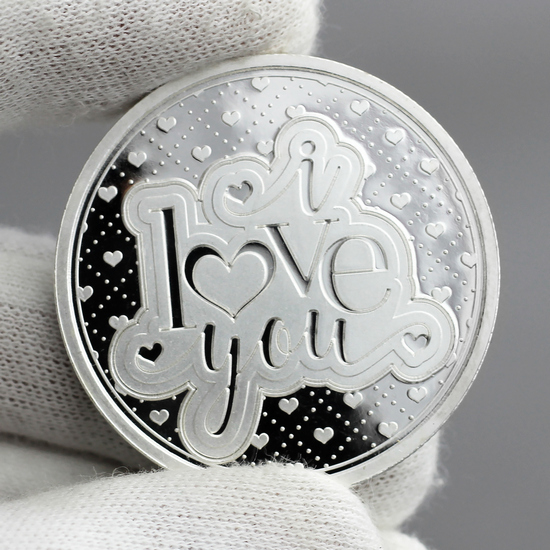 I Love You Valentines 1oz .999 Silver Medallion in Gift Box