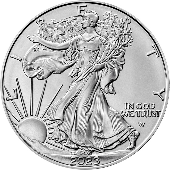 2023 Silver American Eagle BU Coin in Flip