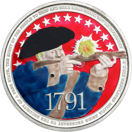 2nd Amendment 1 Ounce .999 Silver Enameled Round in Gift Box 2nd Amendment 1 Ounce .999 Silver Enameled Round in Gift Box