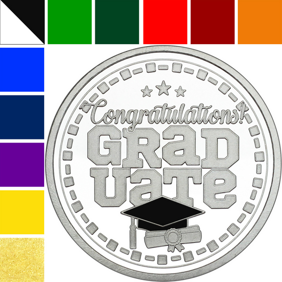 2023 Custom Enameled Congratulations Graduate 1oz .999 Silver Medallion in Gift Box