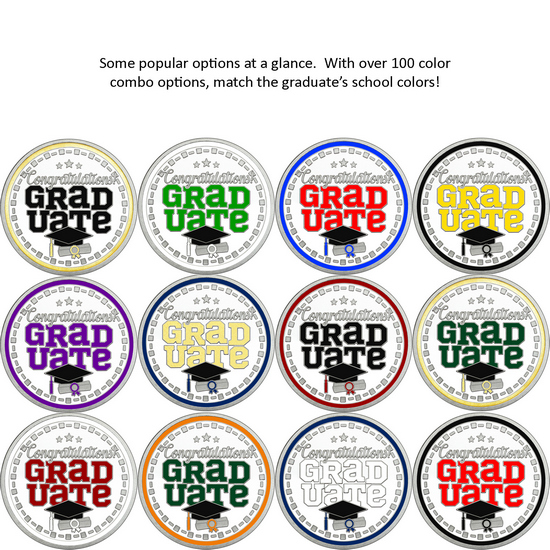 Popular Enamel Color Samples of 2023 Graduation Silver Rounds