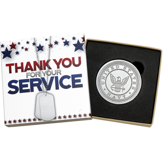 US Navy Officially Licensed 1oz .999 Silver Medallion in Gift Box