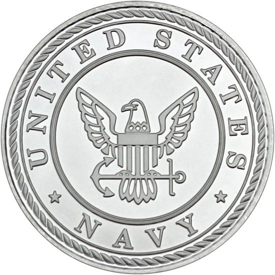 US Navy Officially Licensed 1oz .999 Silver Medallion in Gift Box US Navy Officially Licensed 1oz .999 Silver Medallion in Gift Box